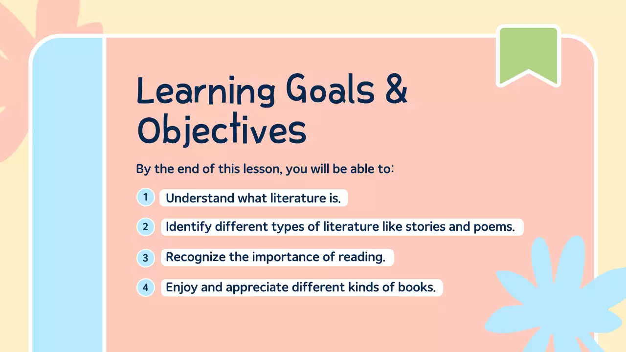 Peach Minimal Literature Course Presentation