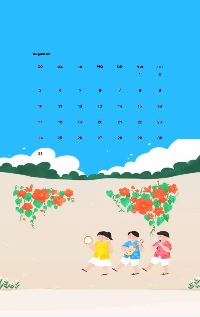 Nieuwjaarskalender met een warme geïllustreerde uitstraling