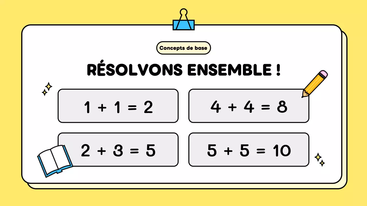 cours de mathématiques de base en jaune