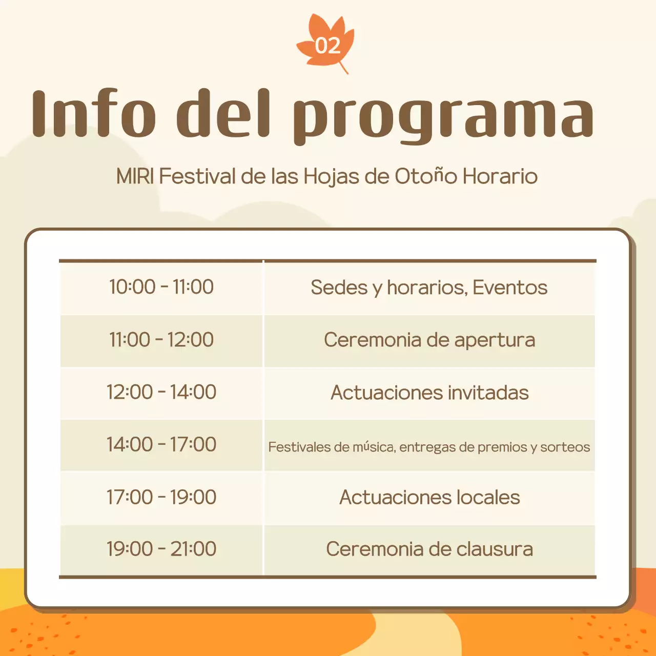 Guía de la Fiesta del follaje de naranjo