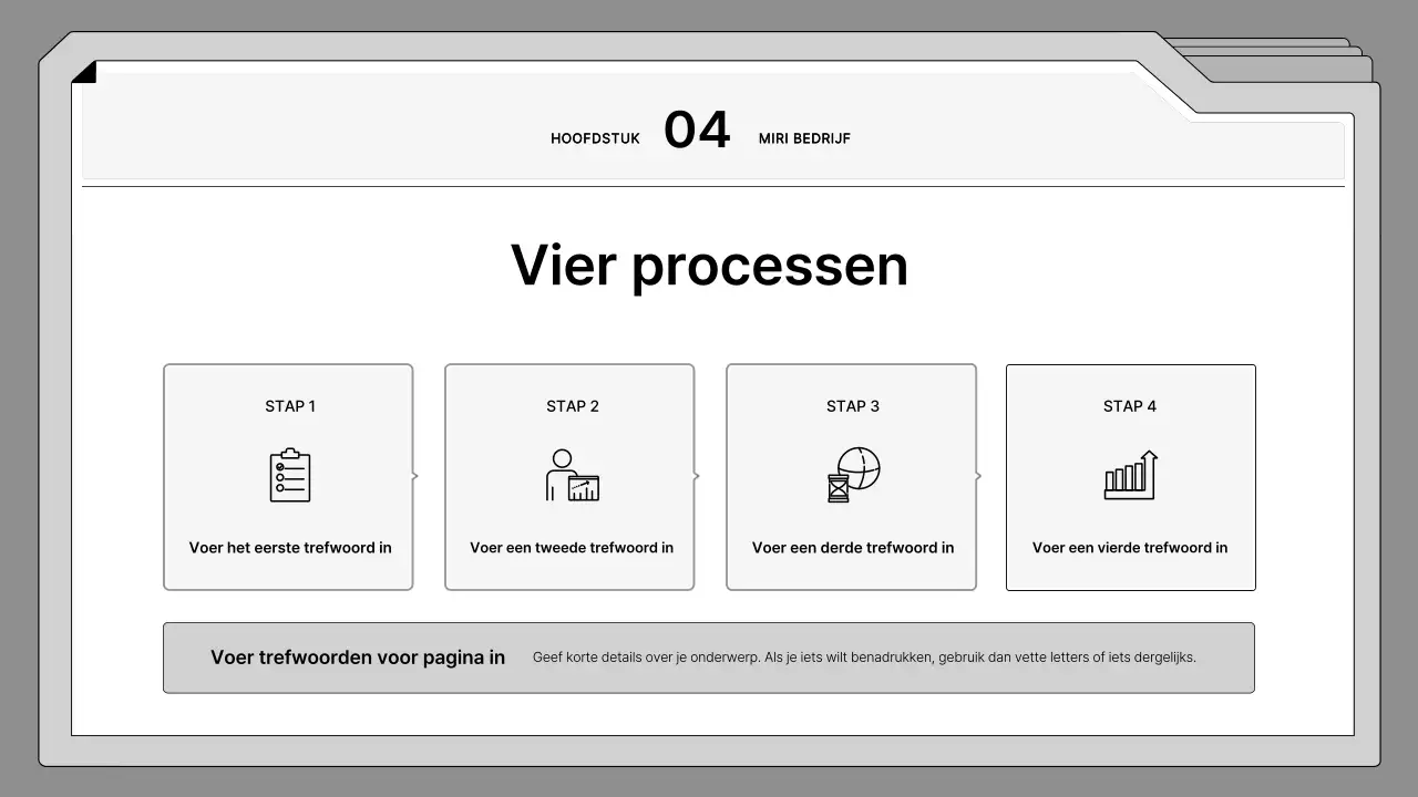 Zwart-wit, netjes ingelijst voorstel in een bestandsframe
