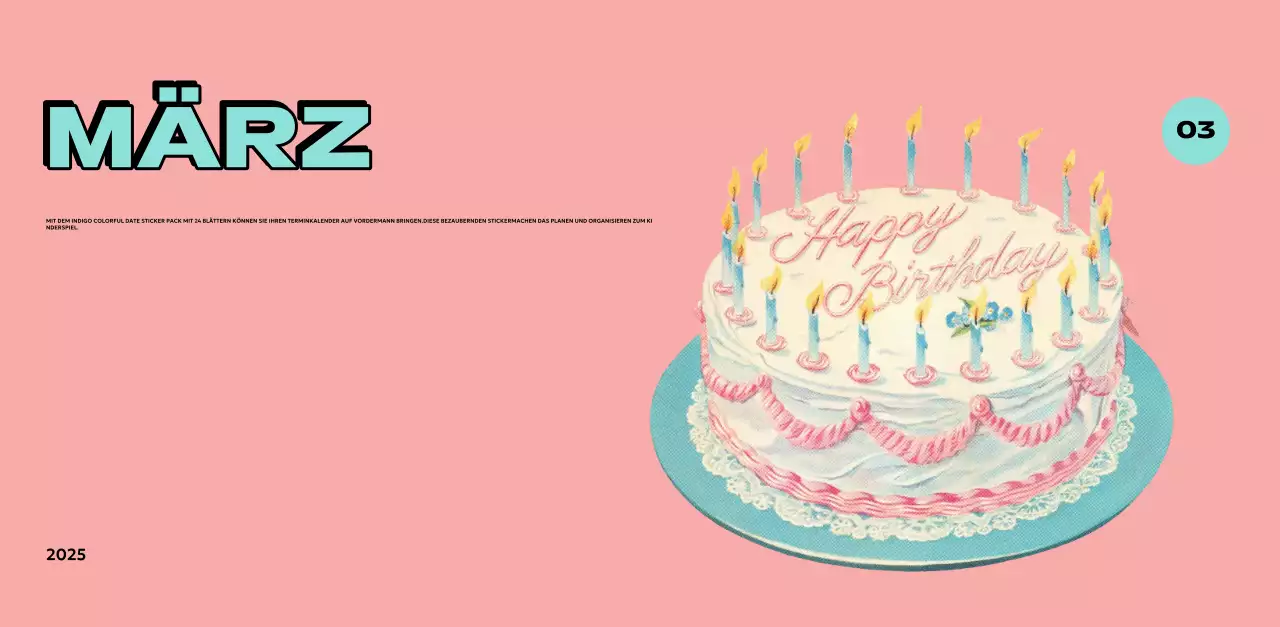 Bunte Kalender mit einer Vielzahl von Retro-Illustrationen