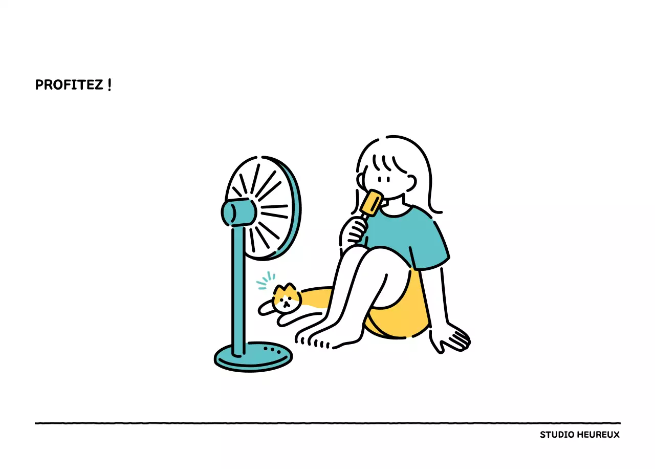 Calendrier illustré avec un joli style de lignes