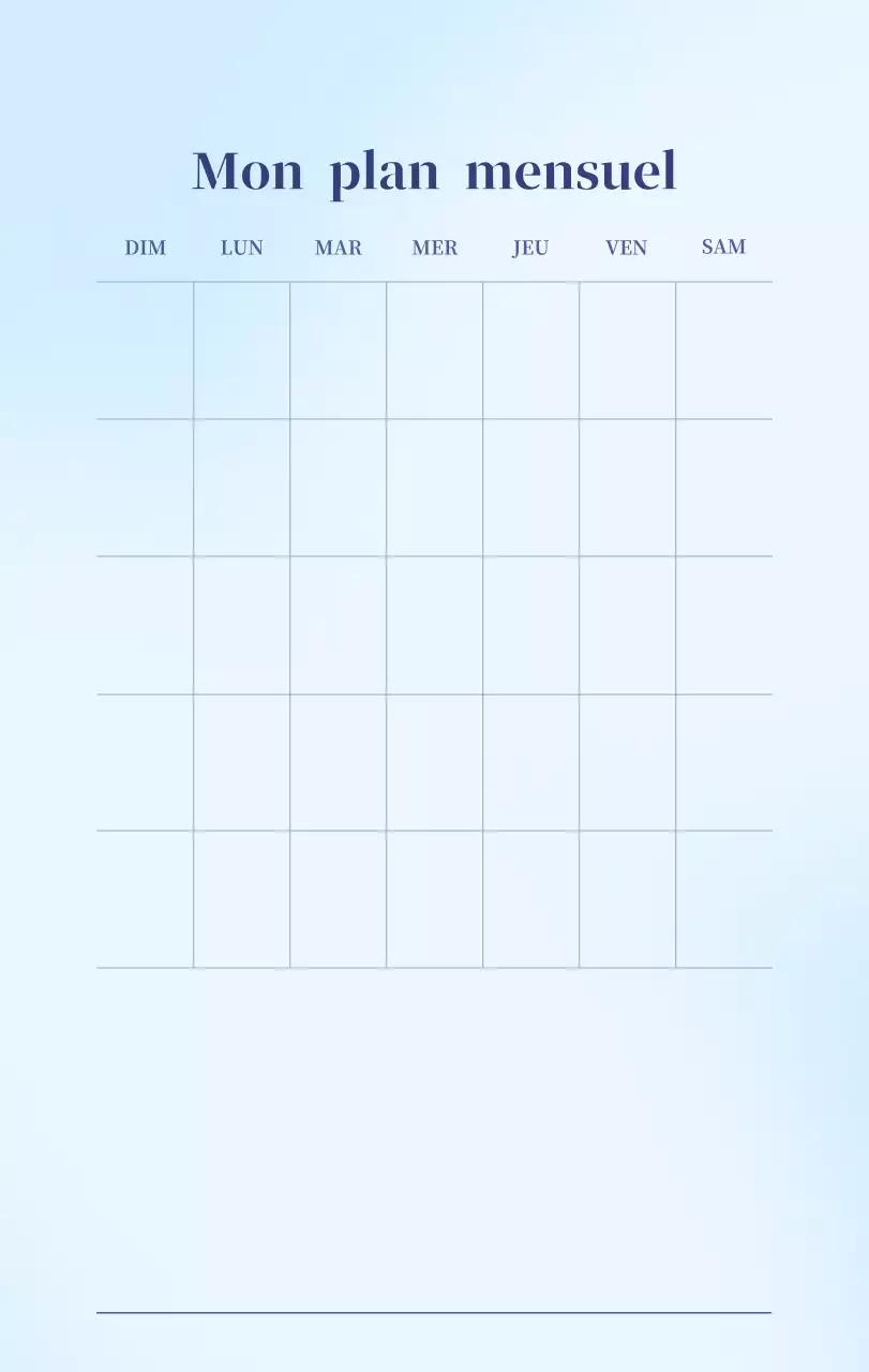 Calendrier minimaliste dégradé