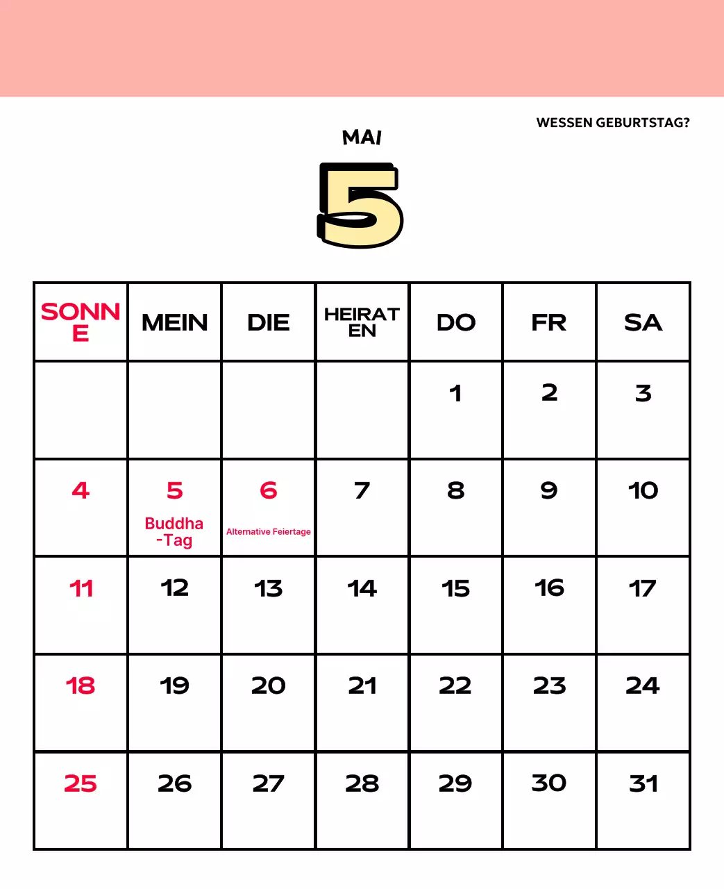 Bunte Kalender mit einer Vielzahl von Retro-Illustrationen