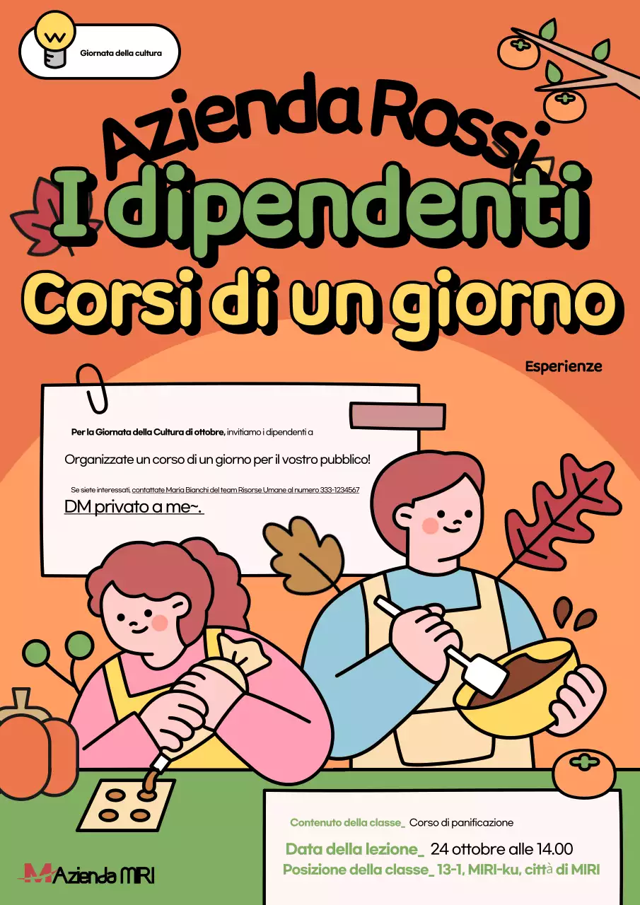 Arancione accogliente esperienza culturale