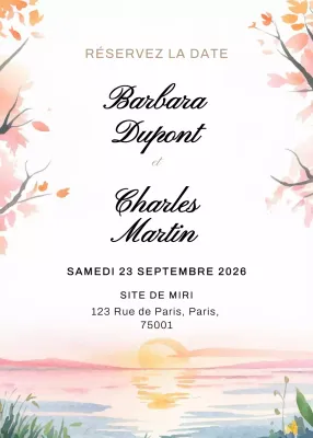 Invitation de mariage beige et élégante