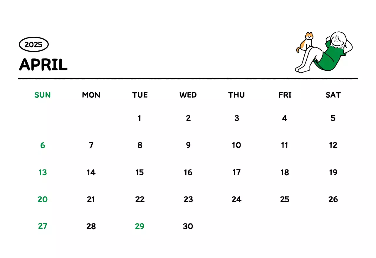 可愛らしい禅風イラストカレンダーカレンダー