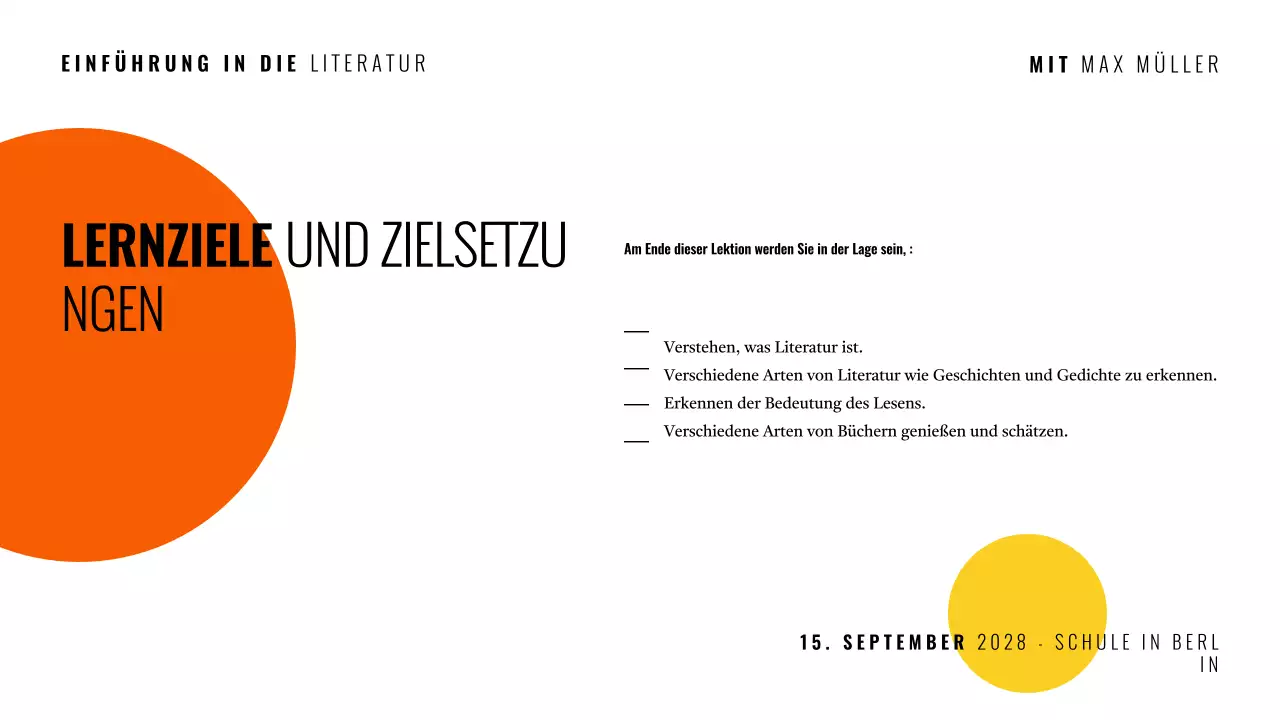 Multicolor-Kurs Präsentation moderner Literatur