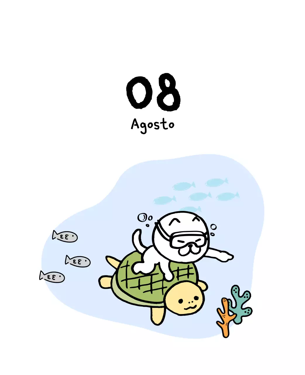 Calendario diario en marfil