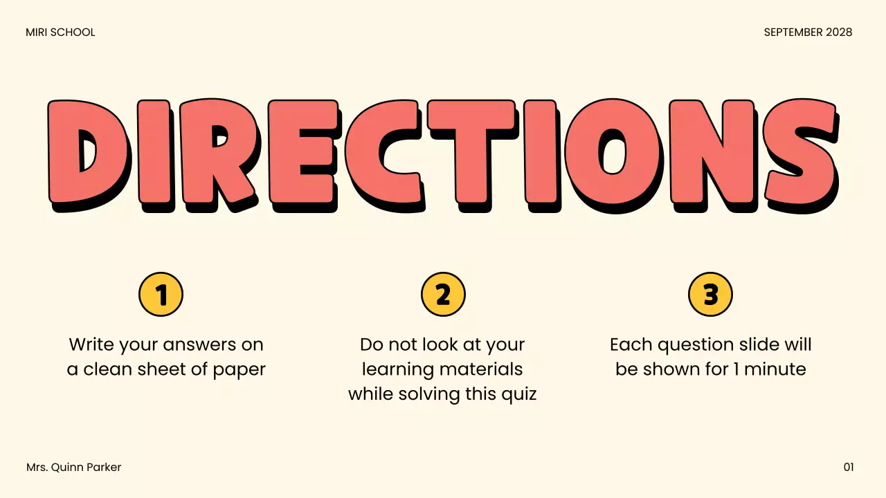 Beige Comic Quiz Announcement Presentation