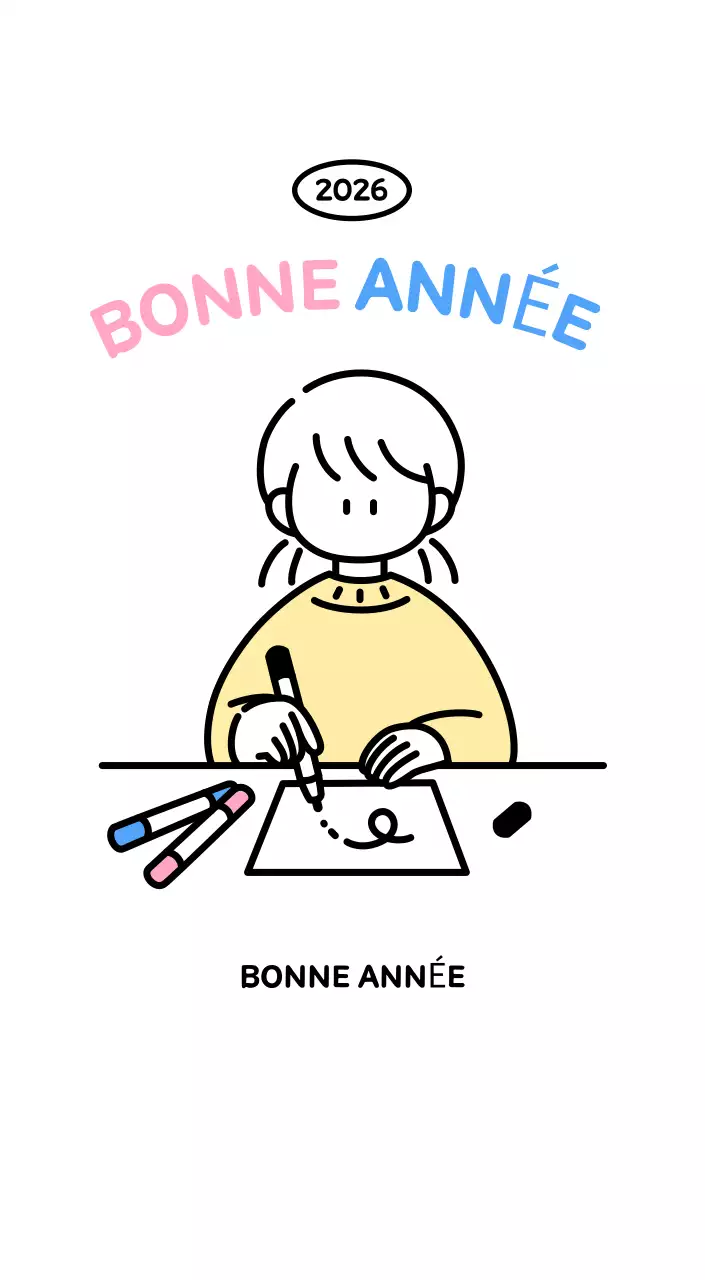Calendrier illustré avec un joli style de lignes