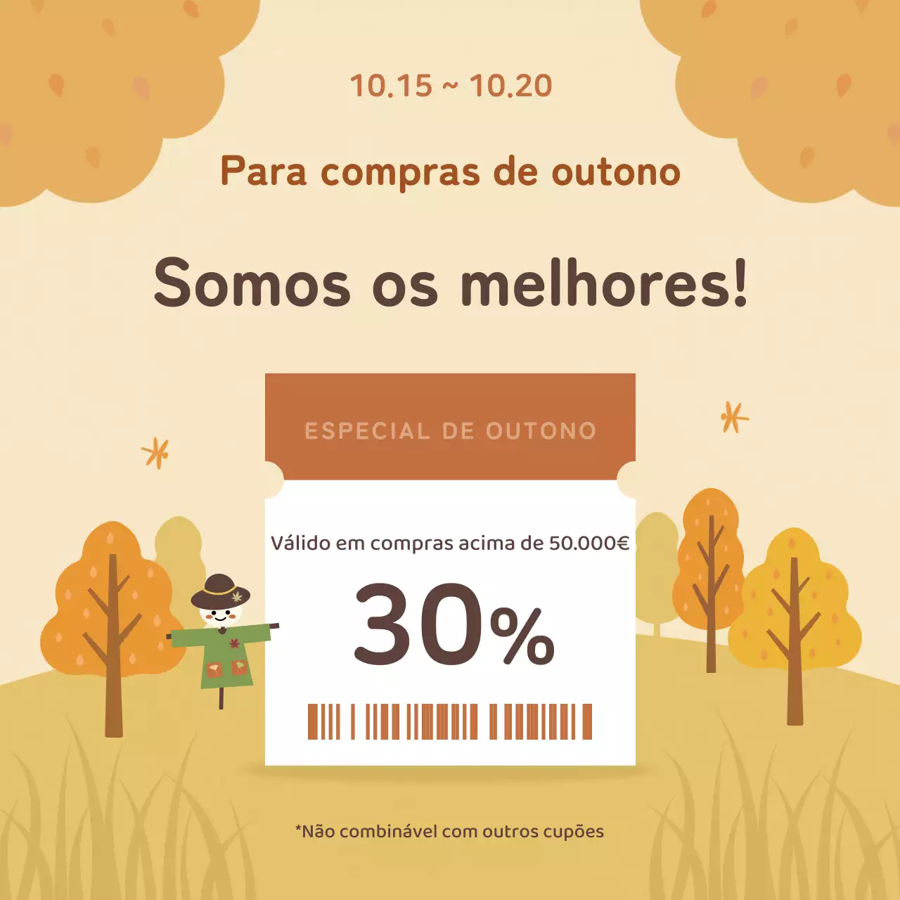 Promover cupões de desconto beige cosy