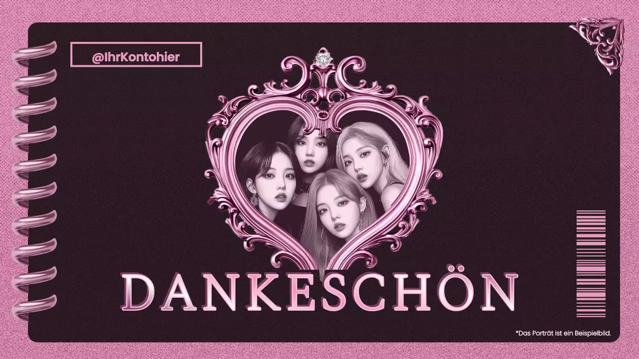 rosa trendige K-pop Werbung