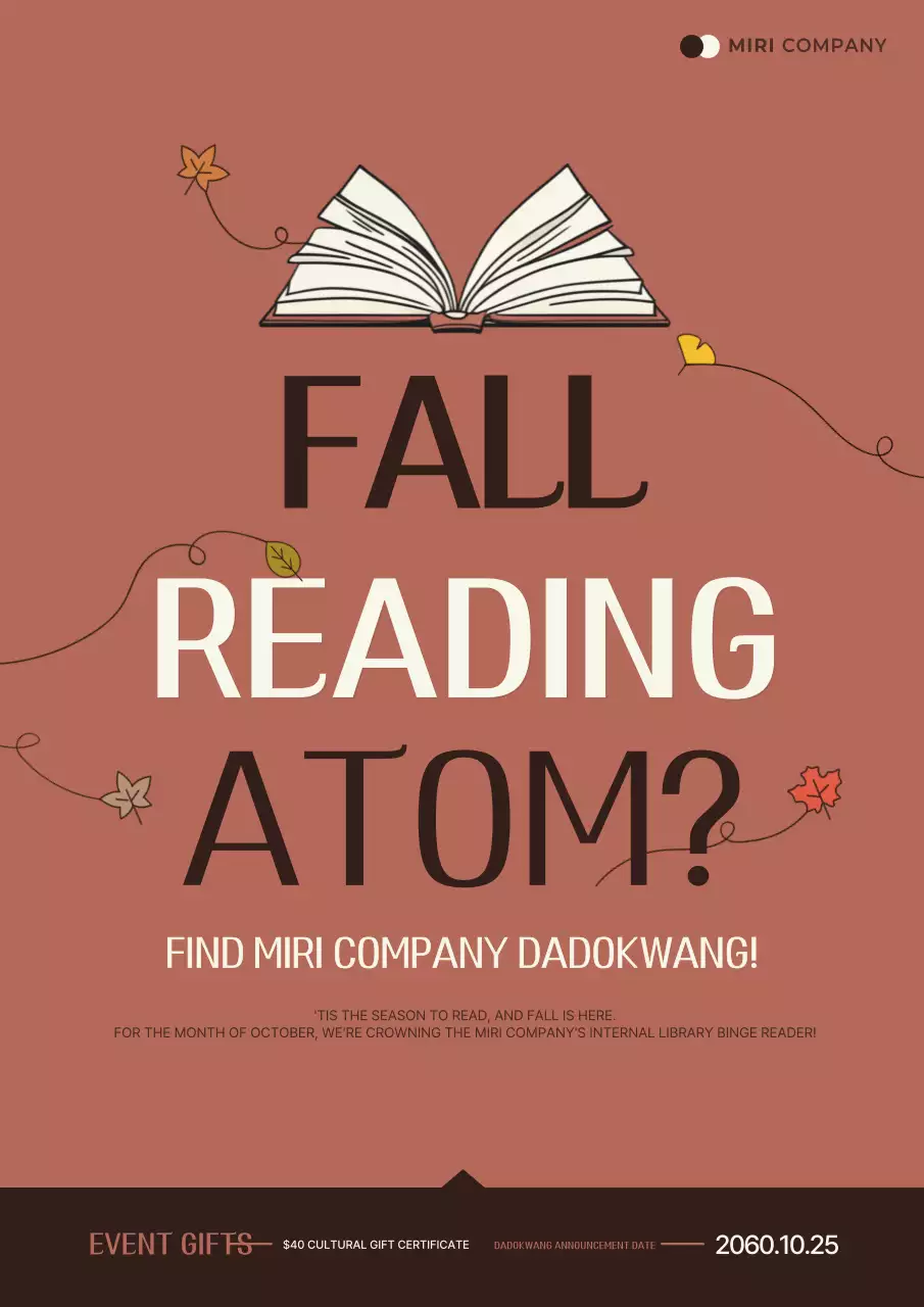 Poster sự kiện đọc sách cổ điển màu nâu