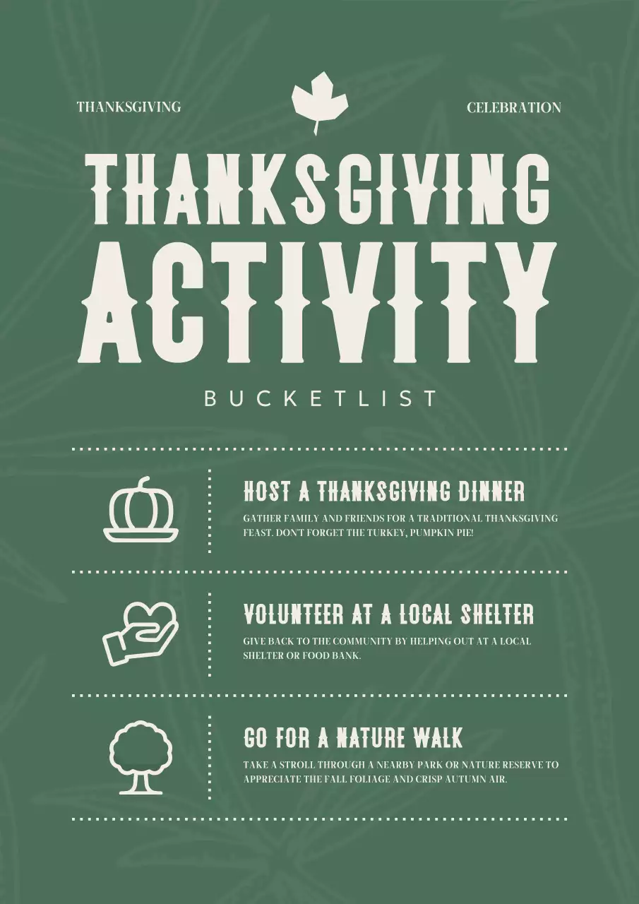 Green Vintage Thanksgiving Guide Poster