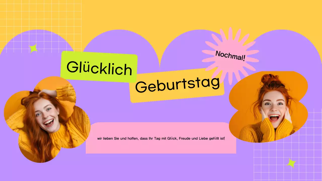 gelbe moderne Geburtstagskarte