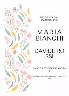 invito di nozze floreale bianco