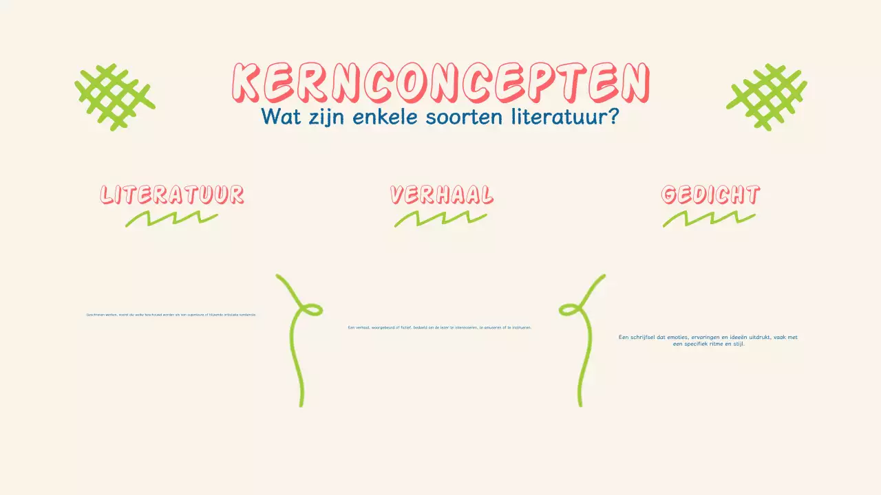 Eenvoudige en kleurrijke literatuurpresentatie voor kinderen