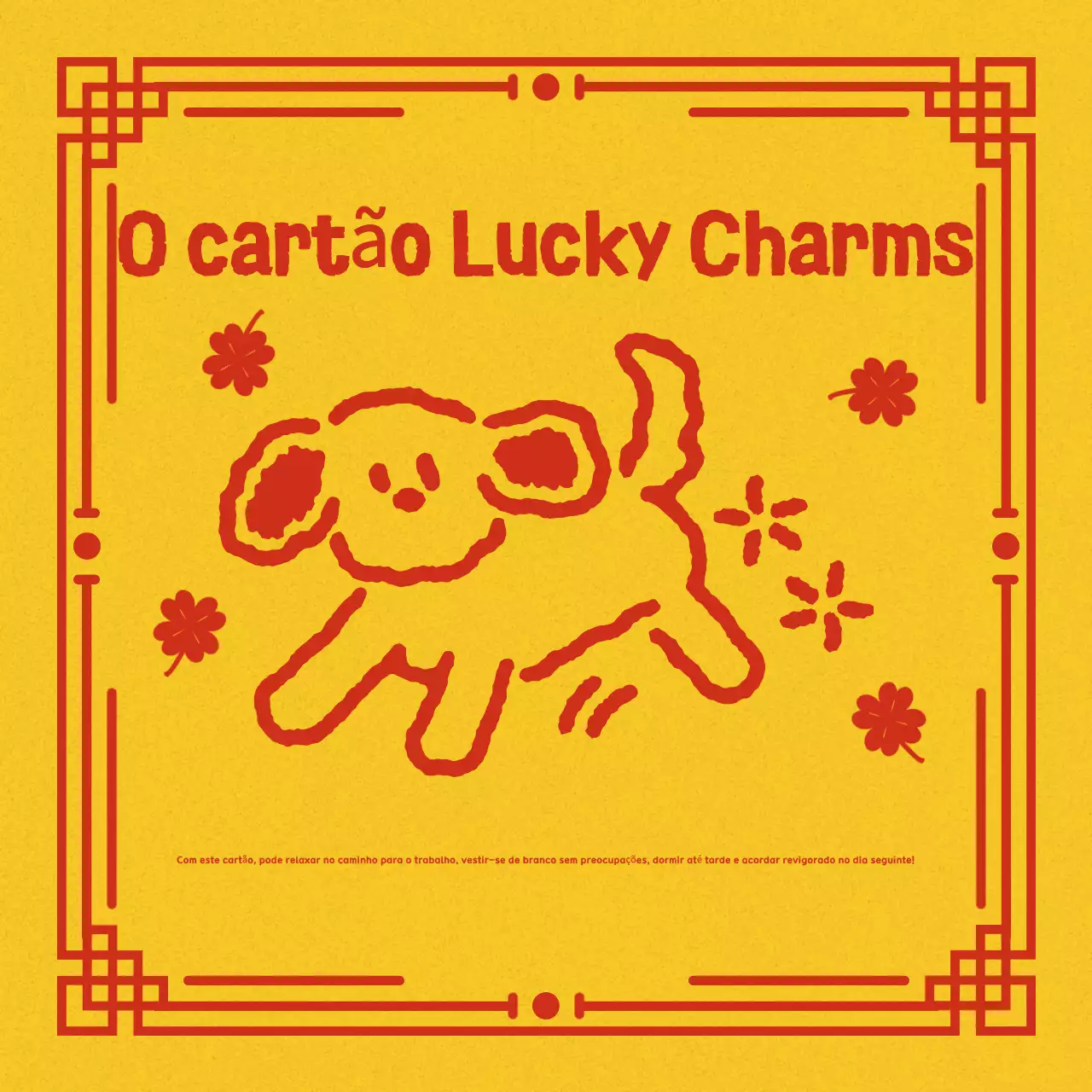 Cartão da sorte coreano amarelo