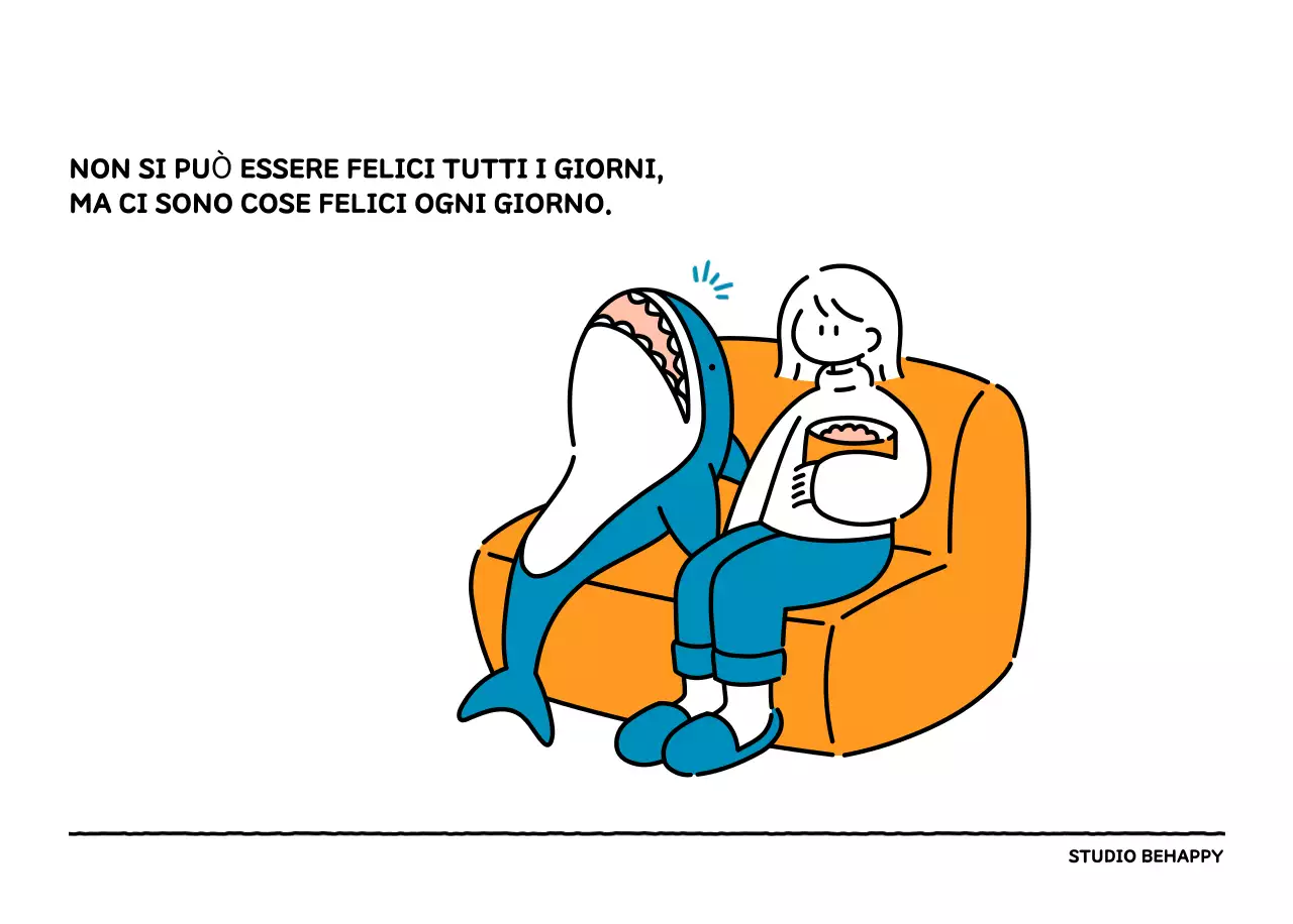 Calendario illustrato con un grazioso stile di linee