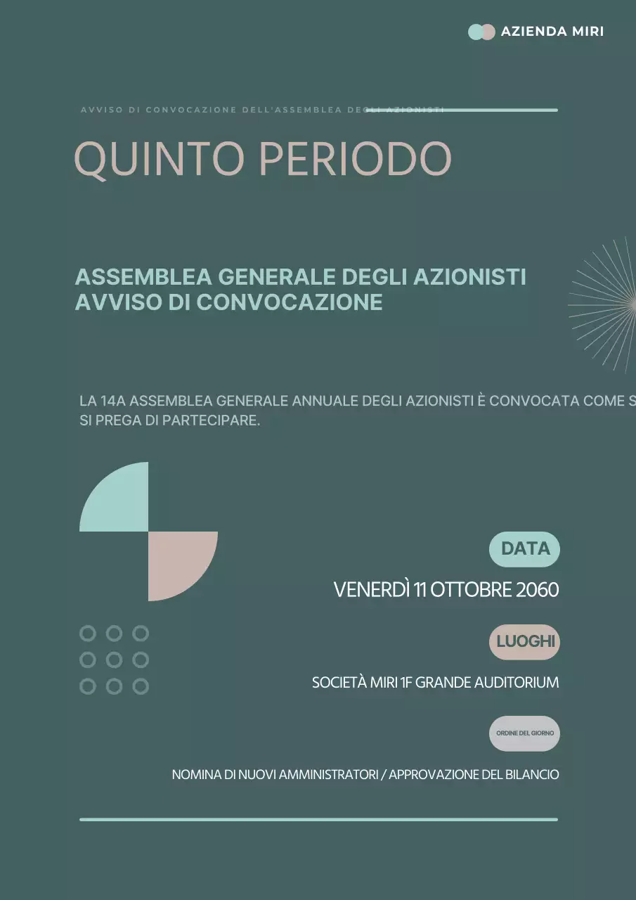 Estratto Avviso di assemblea moderna