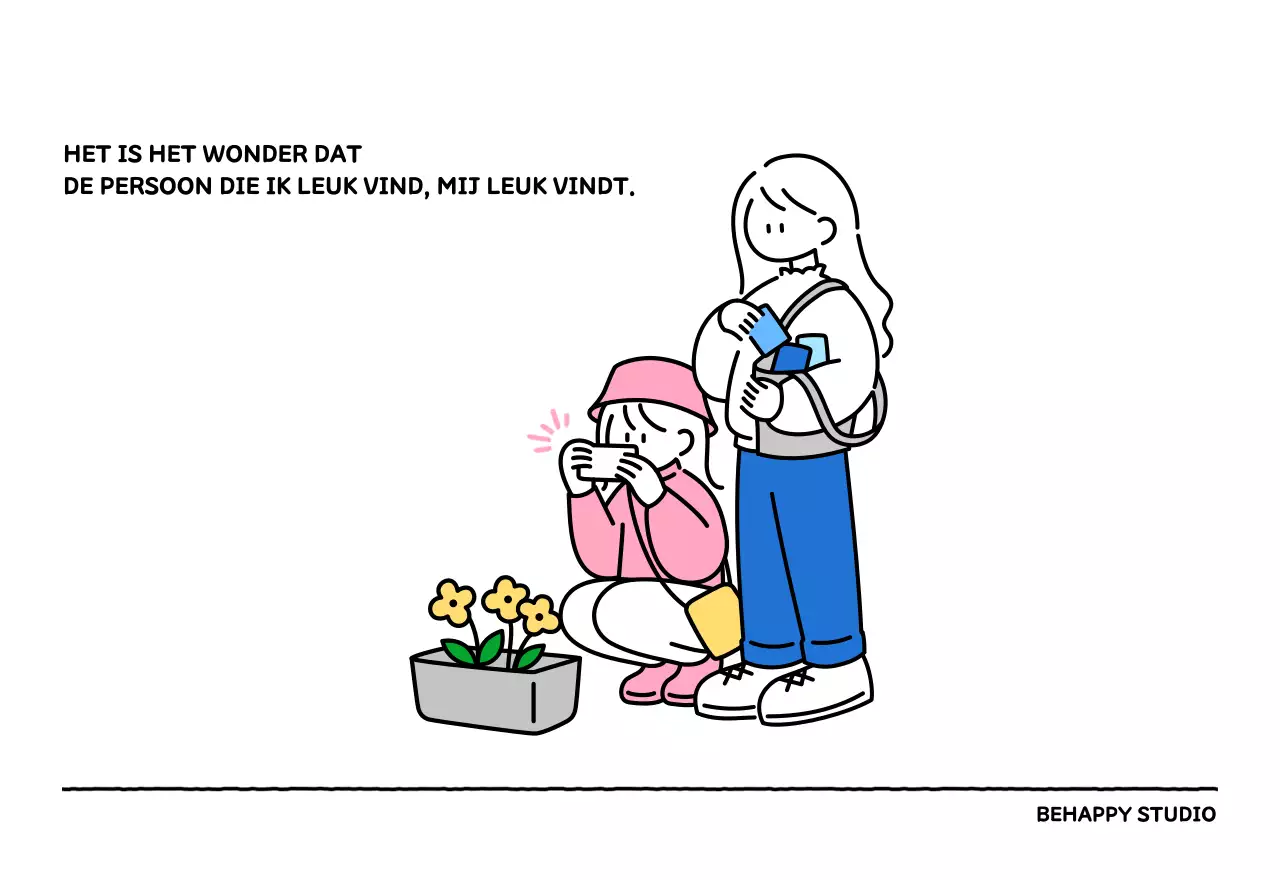 Geïllustreerde kalender met een mooie lijnstijl