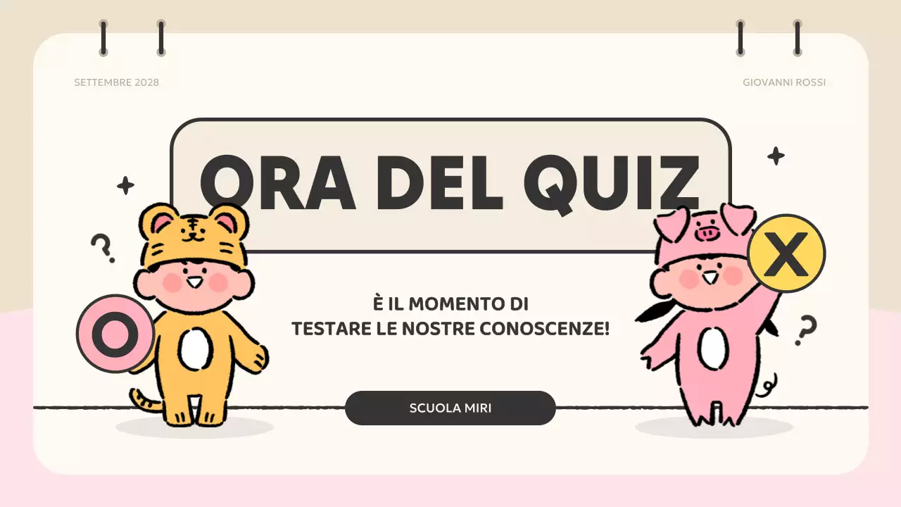 materiale per quiz di animazione beige