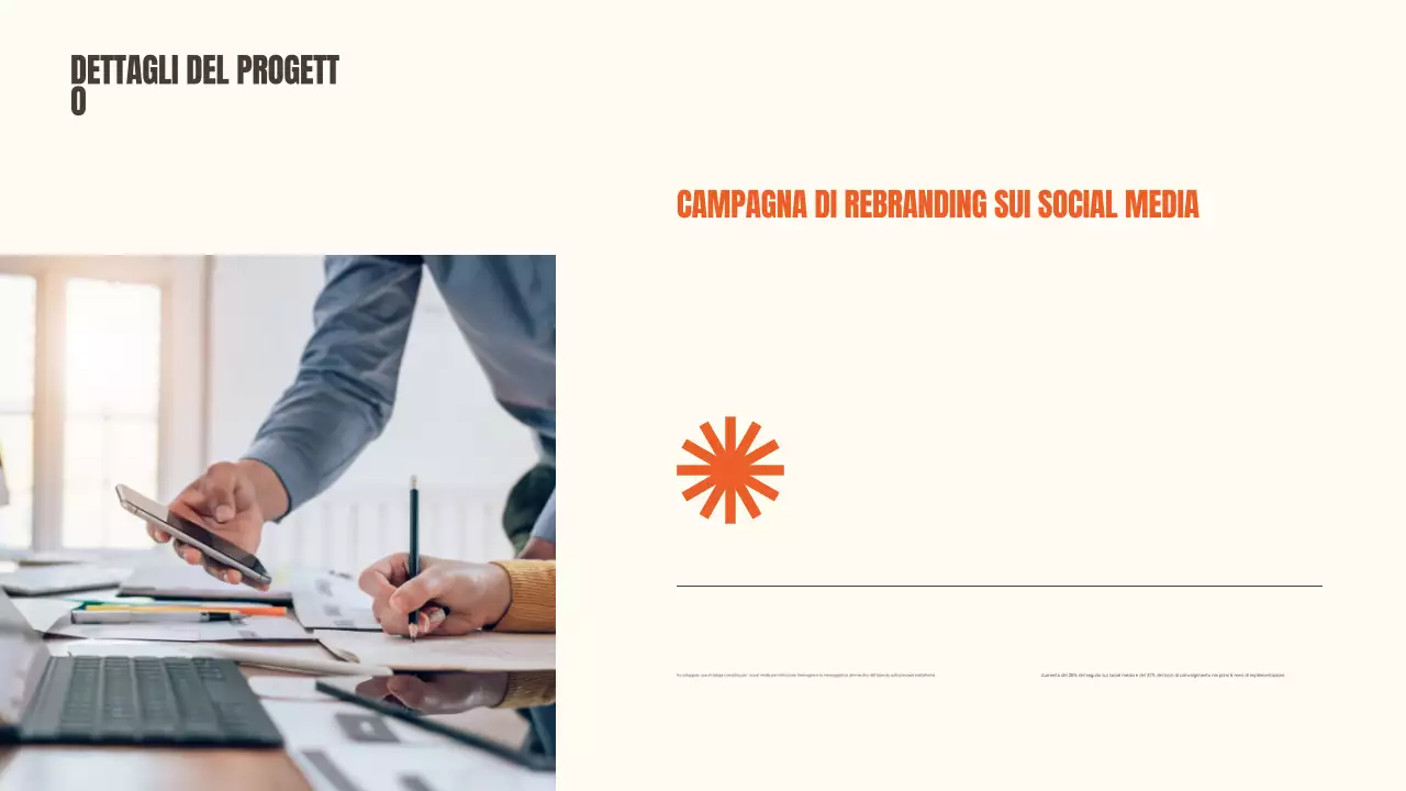 Presentazione del documento del portafoglio moderno arancione