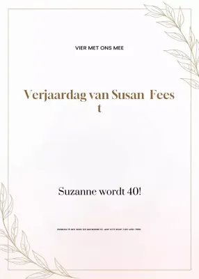 beige minimalistische verjaardagsuitnodiging