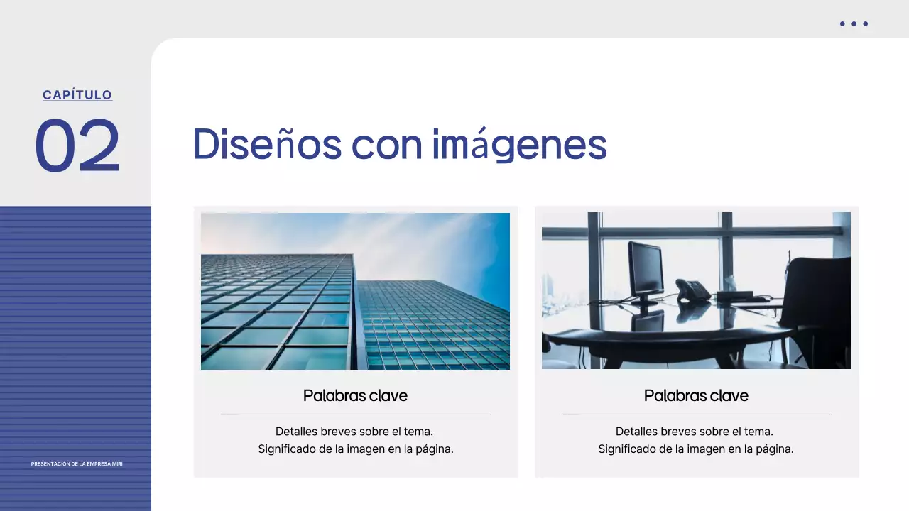 Propuesta con un sencillo fondo de rayas azules