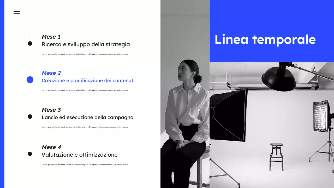 Presentazione del piano di marketing semplice blu