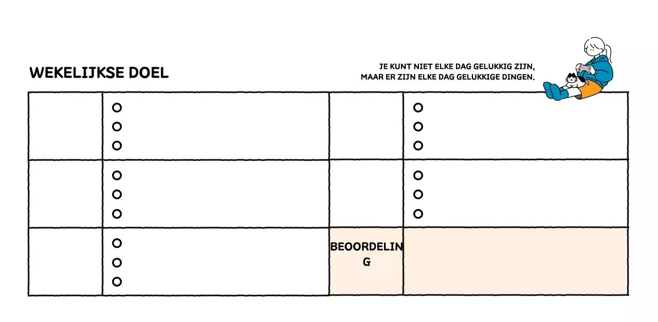 Geïllustreerde kalender met een mooie lijnstijl