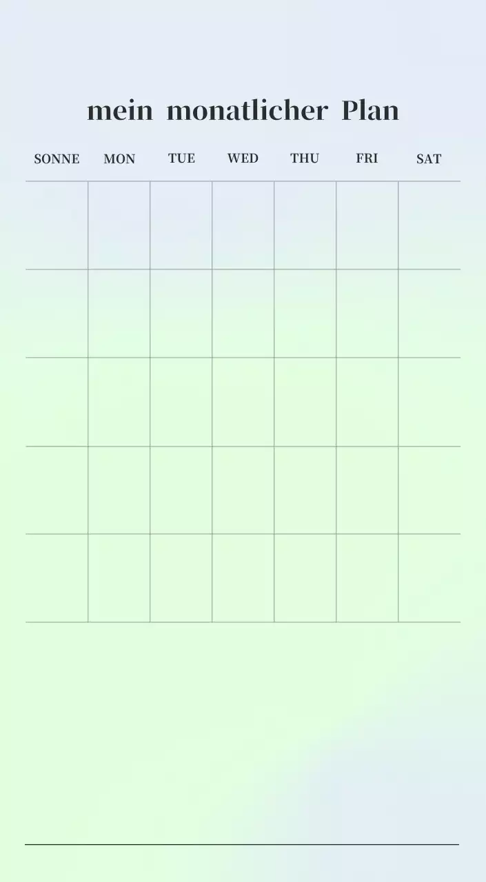 Minimalistischer Kalender mit Farbverlauf