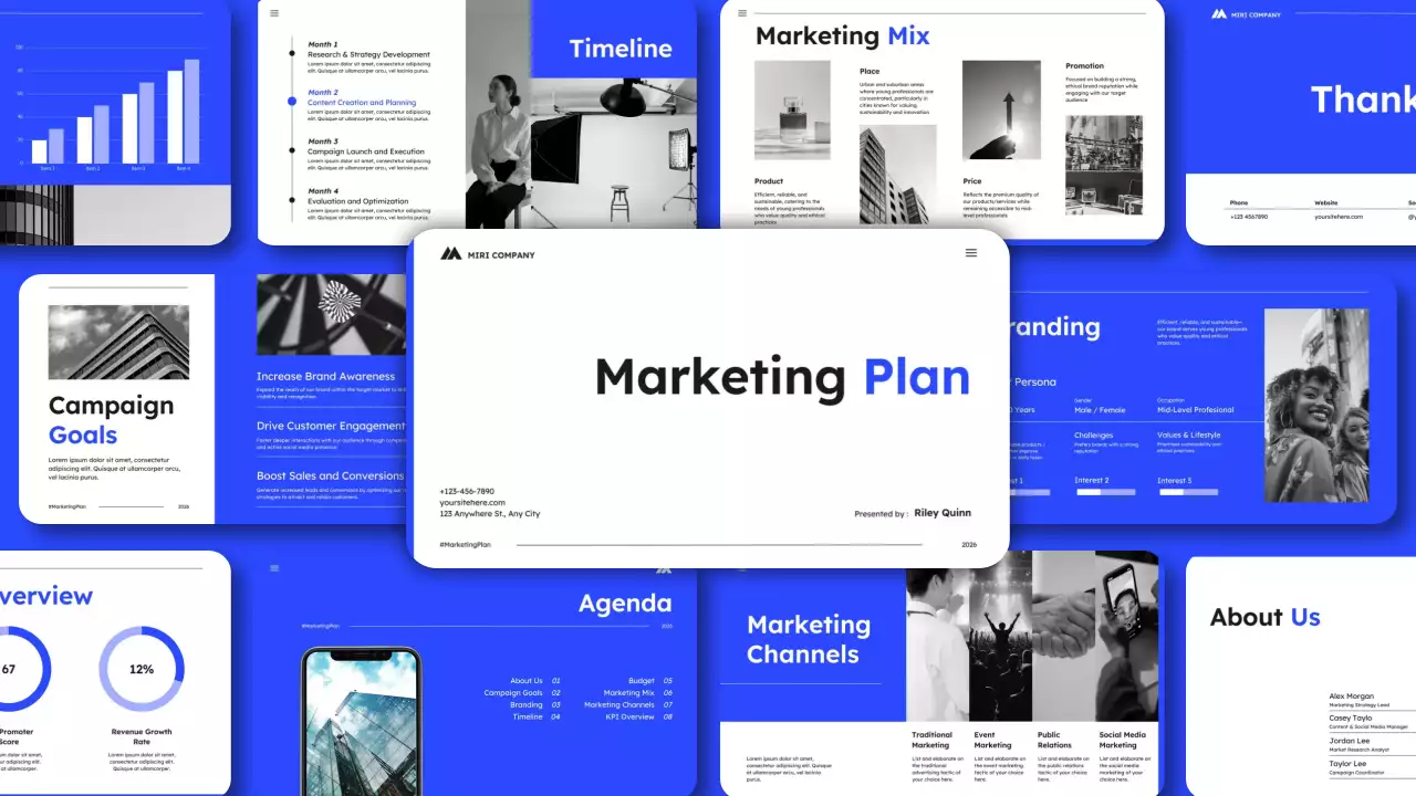 Blue Modern Marketing Plan Document Presentation