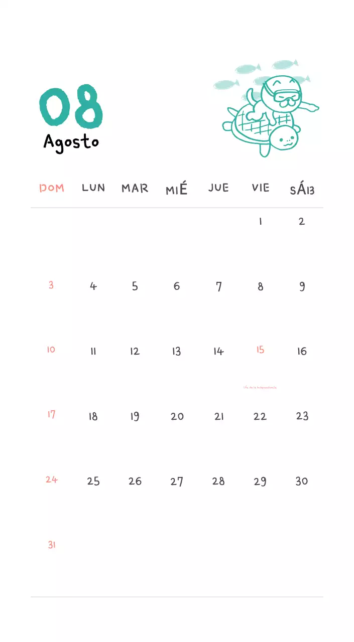 Calendario diario en marfil
