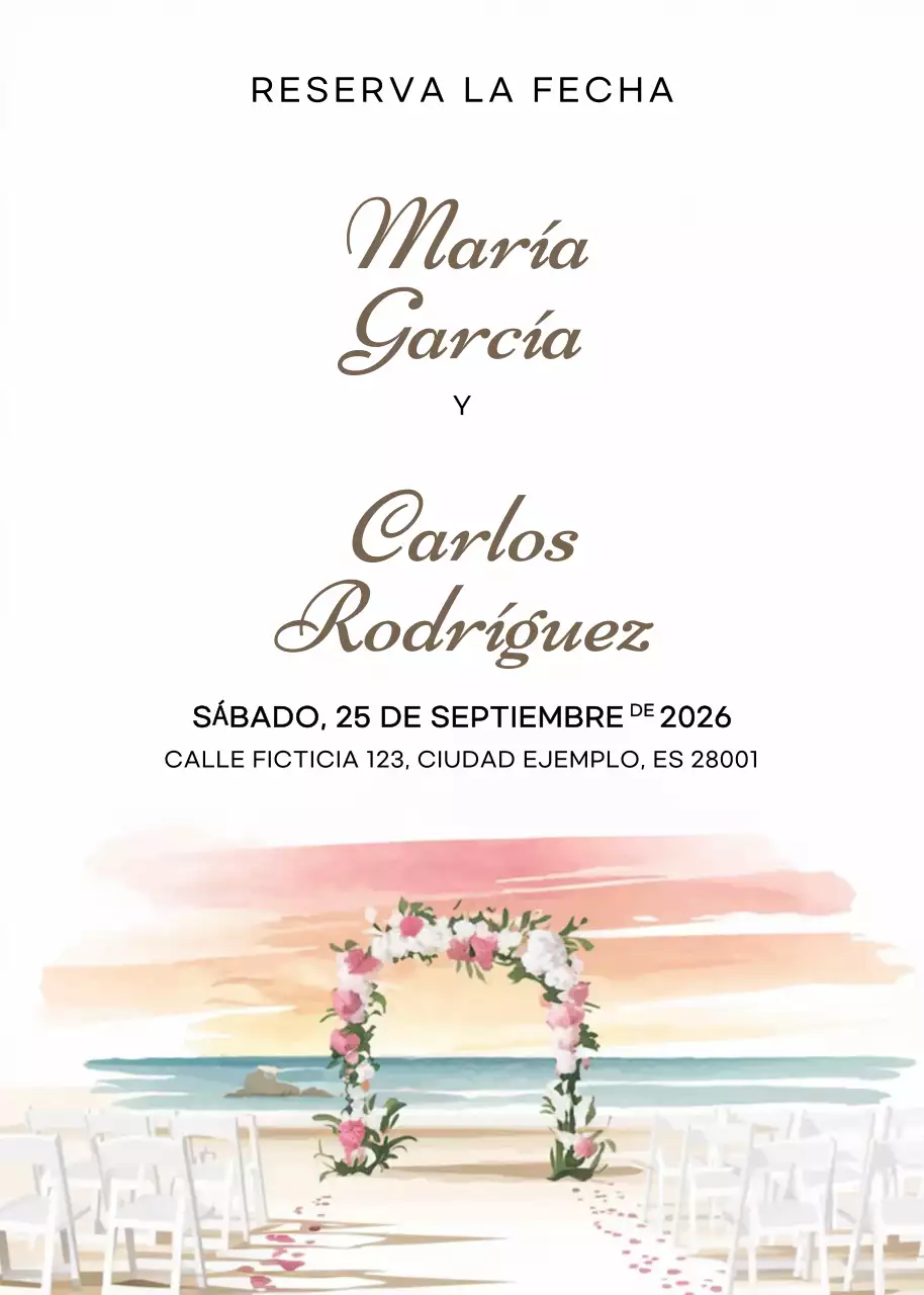 Invitación de boda blanca y elegante