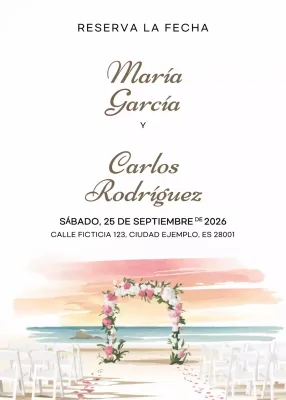 Invitación de boda blanca y elegante