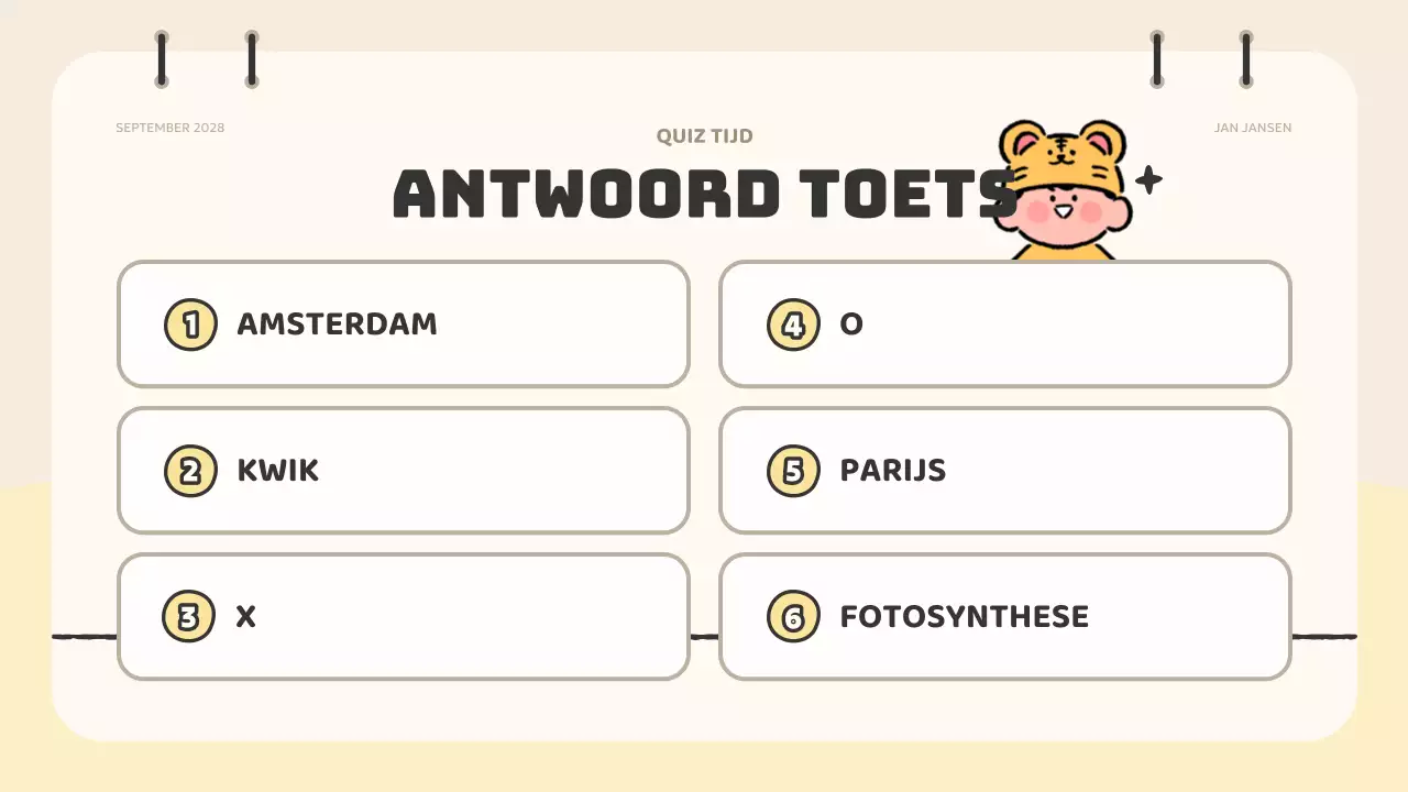 beige animatie quiz materiaal
