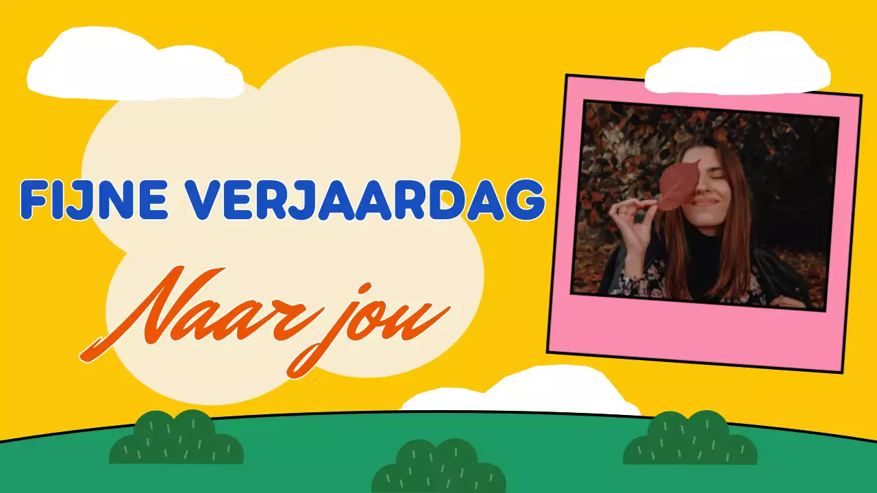 gele retro verjaardagspresentatie