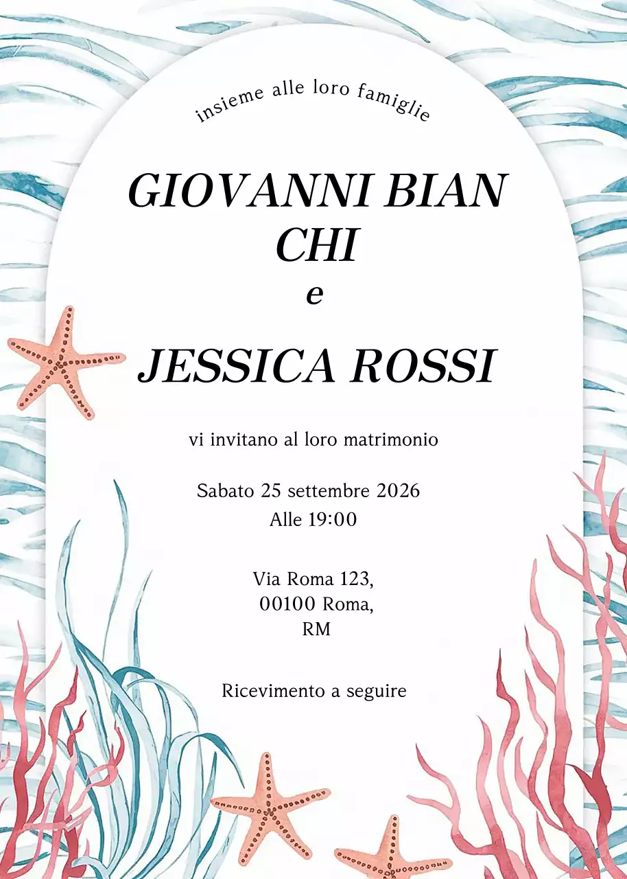 Invito di nozze elegante bianco