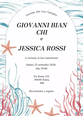 Invito di nozze elegante bianco