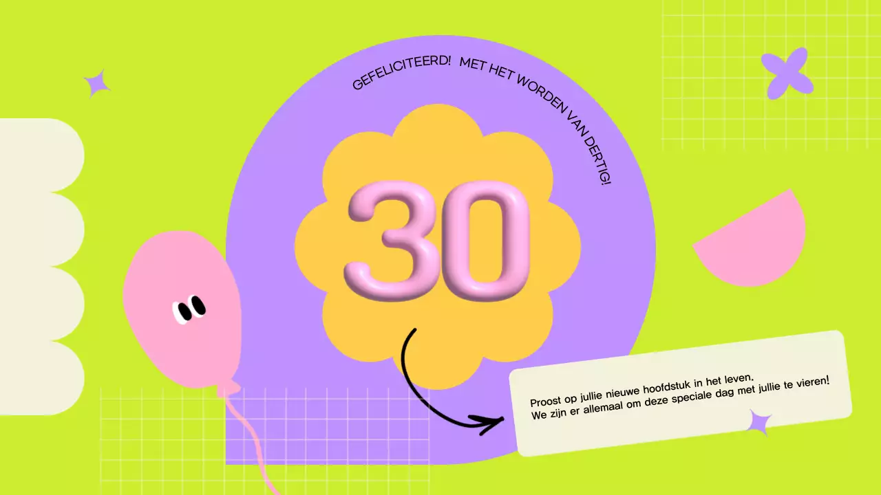 gele moderne verjaardagskaart