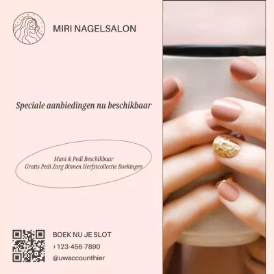 Beige Elegant Nail Shop Promotion