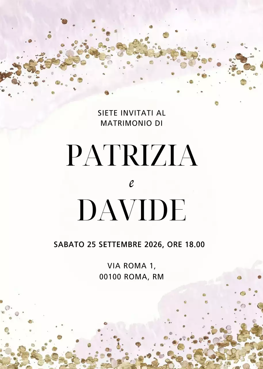 Invito di matrimonio elegante bianco