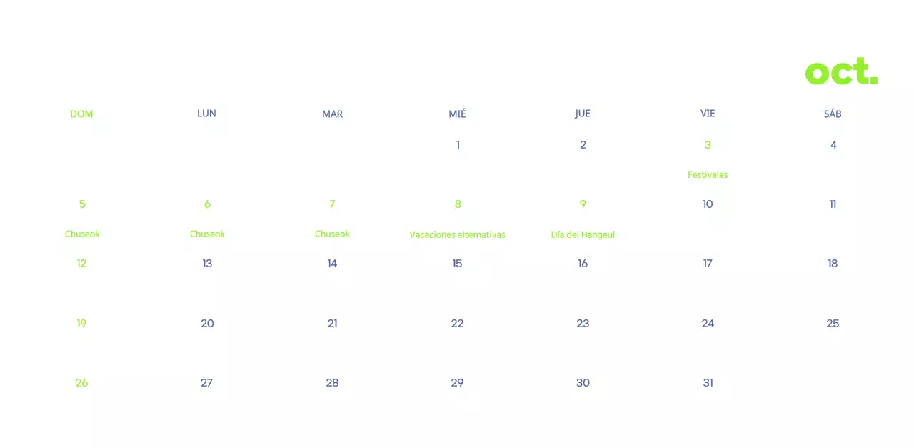 Calendario comercial con simpáticas ilustraciones