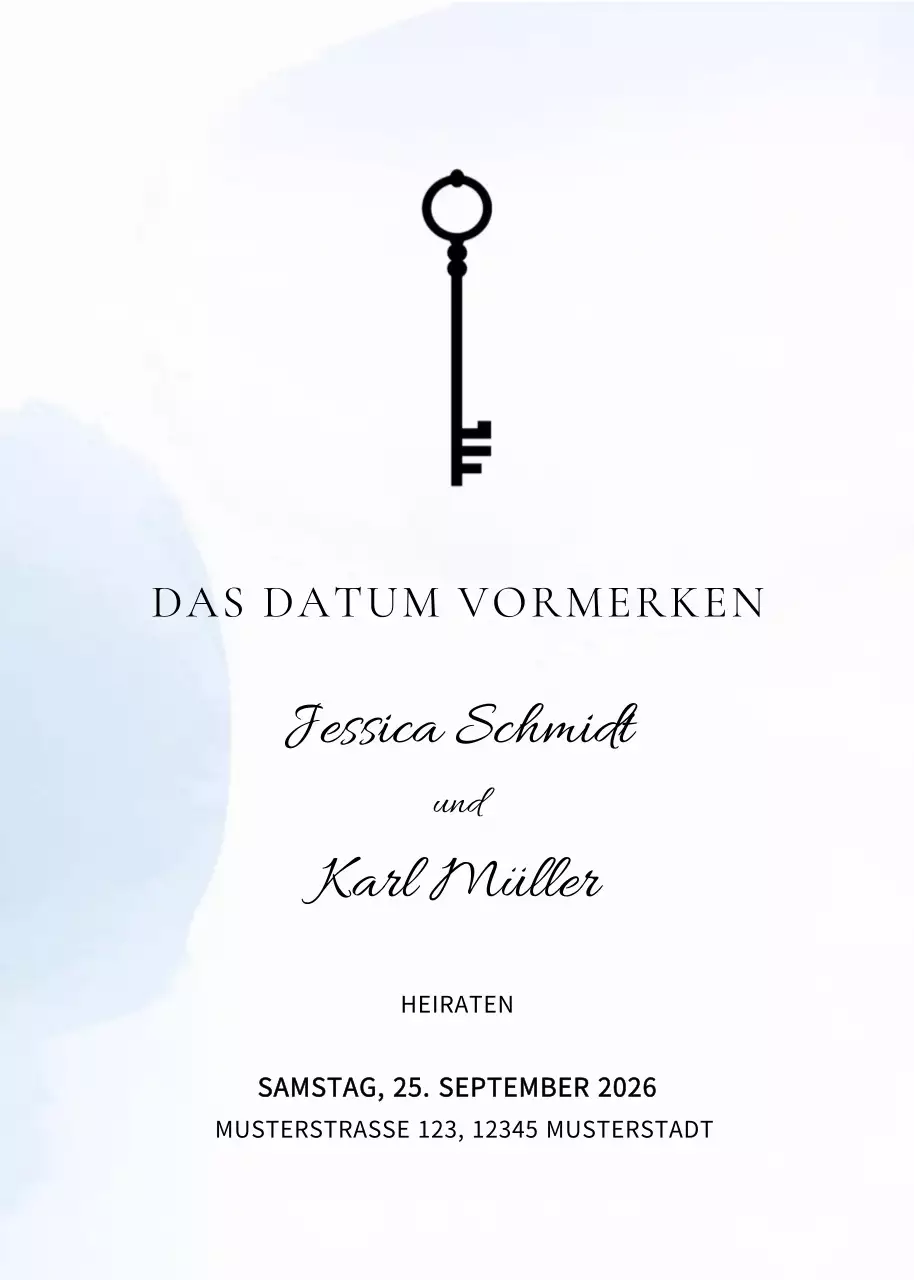 Weiß Minimalistische Hochzeitseinladung