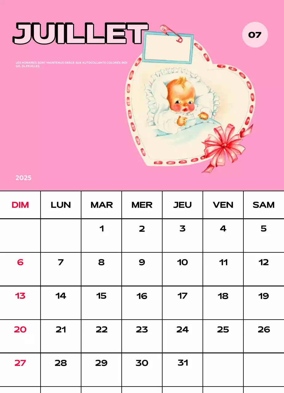 Calendriers colorés avec une variété d'illustrations rétro