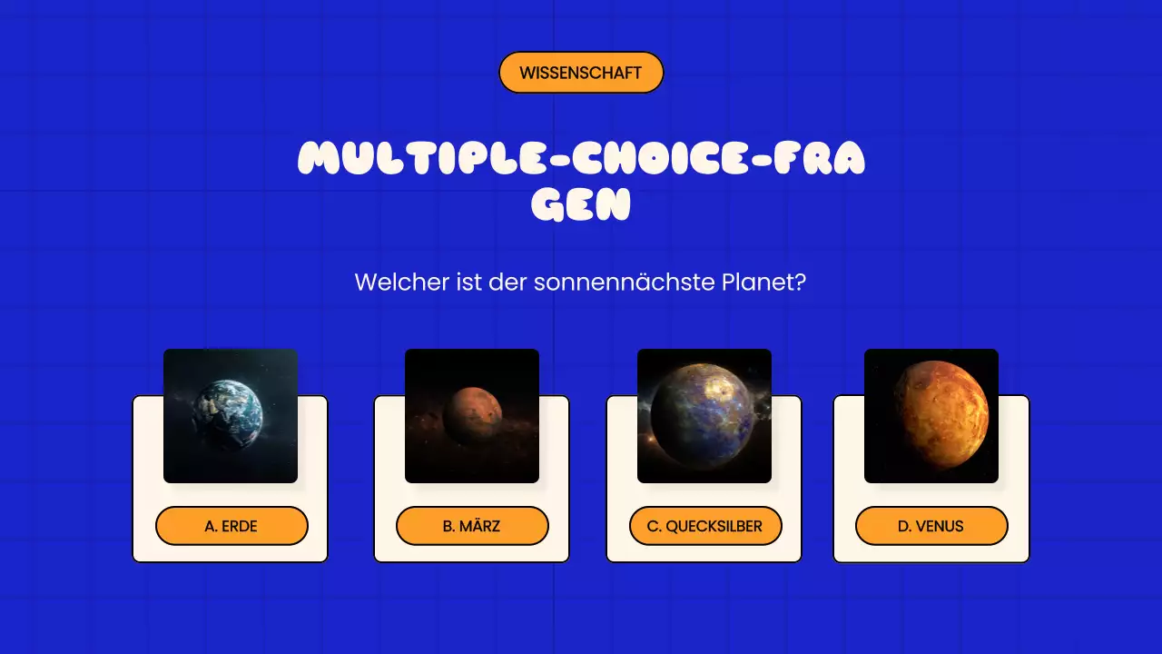 Blue Playful Quiz Time Schulpräsentation