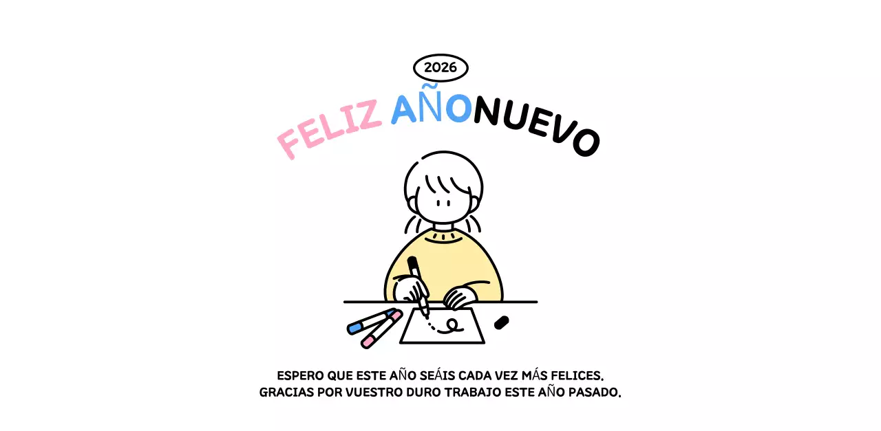 Calendario ilustrado con un bonito estilo de líneas